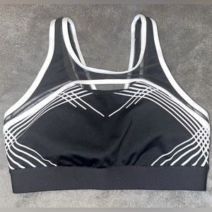 Adidas Sports Bra size S black and white cutout mesh